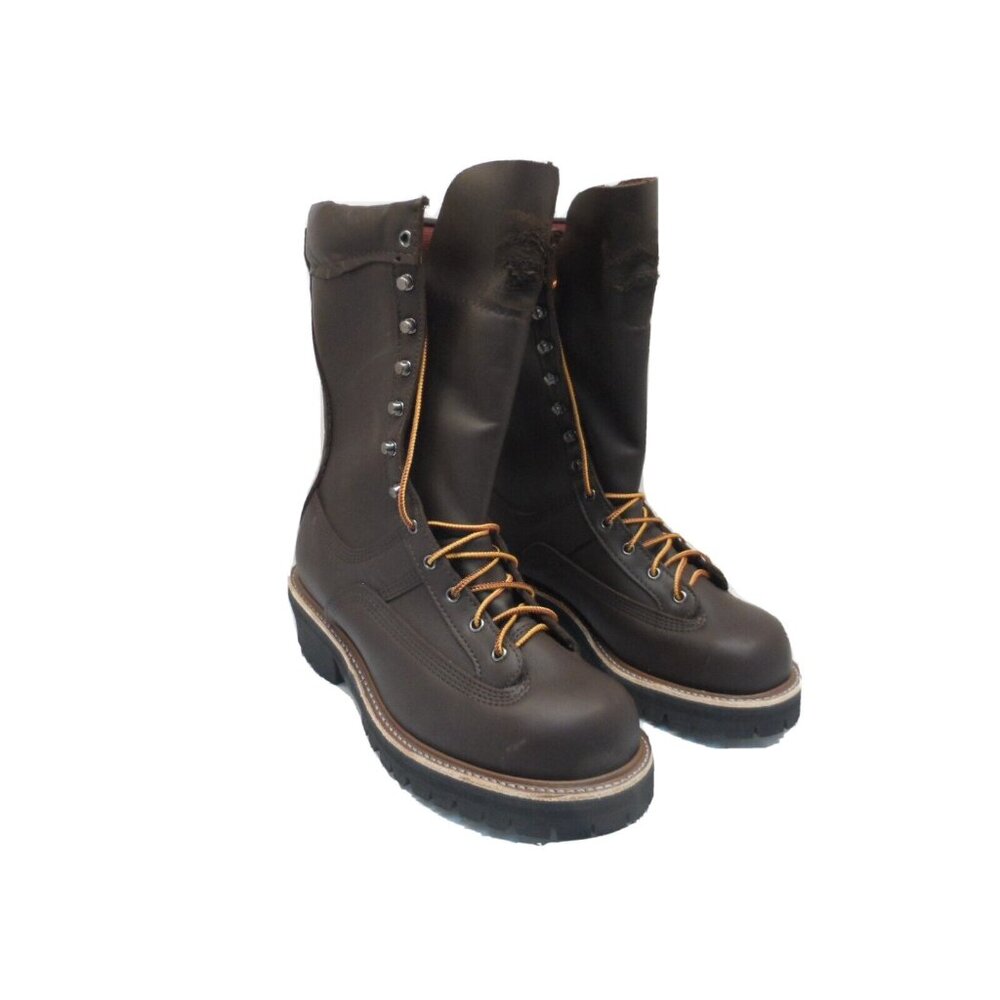 Hoffman Men's 600 CT 10" Leather Composite Toe Powerline Boots Brown Size 13 D